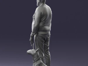 man with dog 0465 3d print ready 3D Print Model