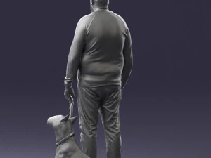 man with dog 0465 3d print ready 3D Print Model