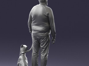 man with dog 0465 3d print ready 3D Print Model