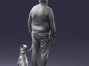 man with dog 0465 3d print ready 3D Print Model