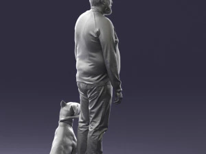 man with dog 0465 3d print ready 3D Print Model