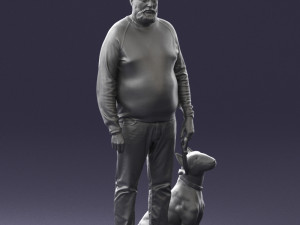 man with dog 0465 3d print ready 3D Print Model