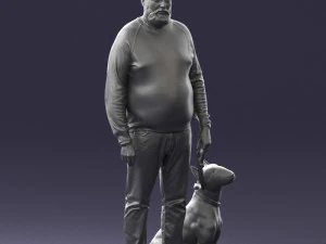 man with dog 0465 3d print ready 3D Print Model