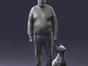 man with dog 0465 3d print ready 3D Print Model