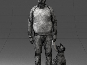man with dog 0465 3d print ready 3D Print Model