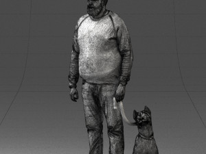 man with dog 0465 3d print ready 3D Print Model
