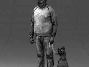 man with dog 0465 3d print ready 3D Print Model