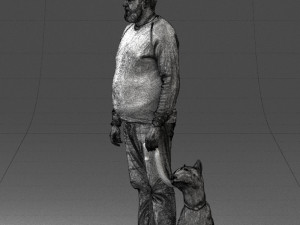 man with dog 0465 3d print ready 3D Print Model