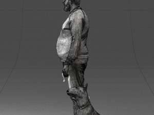 man with dog 0465 3d print ready 3D Print Model