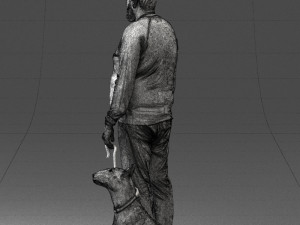 man with dog 0465 3d print ready 3D Print Model