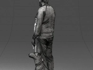 man with dog 0465 3d print ready 3D Print Model