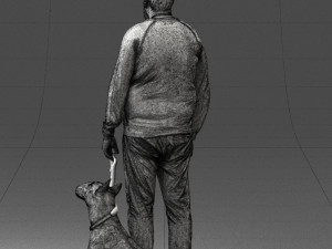man with dog 0465 3d print ready 3D Print Model