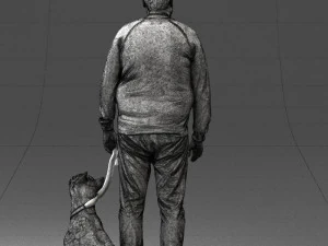 man with dog 0465 3d print ready 3D Print Model