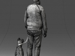 man with dog 0465 3d print ready 3D Print Model