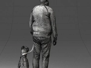 man with dog 0465 3d print ready 3D Print Model