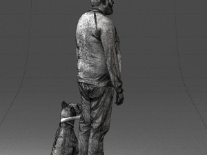man with dog 0465 3d print ready 3D Print Model