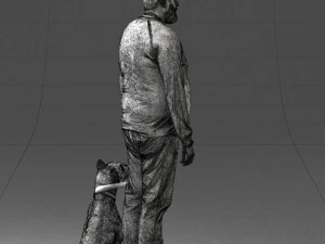 man with dog 0465 3d print ready 3D Print Model