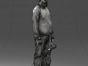 man with dog 0465 3d print ready 3D Print Model