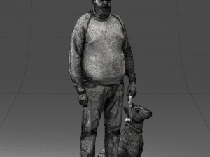 man with dog 0465 3d print ready 3D Print Model