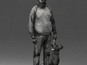 man with dog 0465 3d print ready 3D Print Model