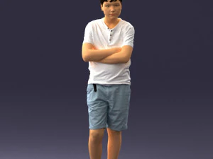 anak laki-laki bercelana pendek dan kaos 0463 cetakan 3d siap Model Cetak 3D