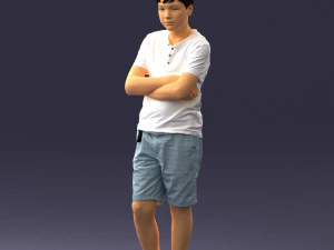 boy in shorts and t-shirt 0463 3d print ready 3D Print Model