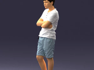 boy in shorts and t-shirt 0463 3d print ready 3D Print Model