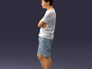 boy in shorts and t-shirt 0463 3d print ready 3D Print Model