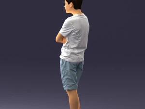 boy in shorts and t-shirt 0463 3d print ready 3D Print Model