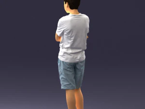boy in shorts and t-shirt 0463 3d print ready 3D Print Model