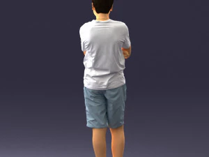 boy in shorts and t-shirt 0463 3d print ready 3D Print Model