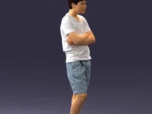 boy in shorts and t-shirt 0463 3d print ready 3D Print Model
