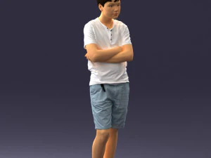 boy in shorts and t-shirt 0463 3d print ready 3D Print Model