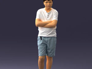 boy in shorts and t-shirt 0463 3d print ready 3D Print Model