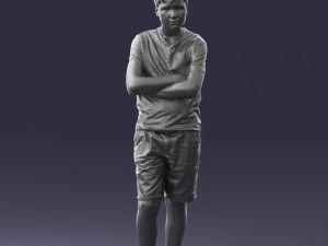 boy in shorts and t-shirt 0463 3d print ready 3D Print Model