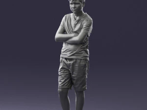 boy in shorts and t-shirt 0463 3d print ready 3D Print Model