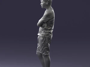 boy in shorts and t-shirt 0463 3d print ready 3D Print Model