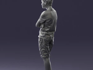 boy in shorts and t-shirt 0463 3d print ready 3D Print Model