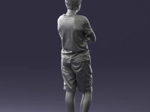 boy in shorts and t-shirt 0463 3d print ready 3D Print Model