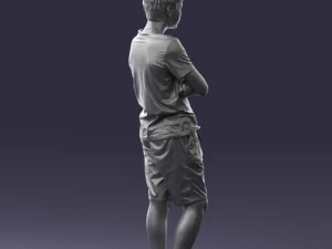 boy in shorts and t-shirt 0463 3d print ready 3D Print Model