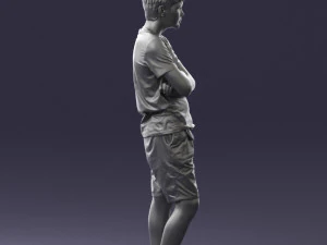 boy in shorts and t-shirt 0463 3d print ready 3D Print Model