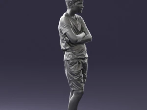 boy in shorts and t-shirt 0463 3d print ready 3D Print Model