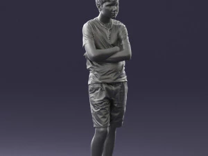 boy in shorts and t-shirt 0463 3d print ready 3D Print Model