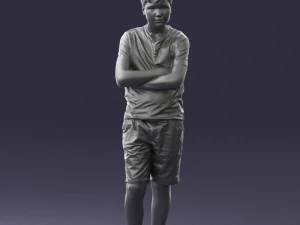 boy in shorts and t-shirt 0463 3d print ready 3D Print Model