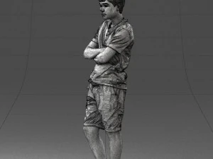 boy in shorts and t-shirt 0463 3d print ready 3D Print Model