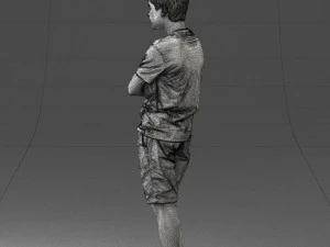 boy in shorts and t-shirt 0463 3d print ready 3D Print Model