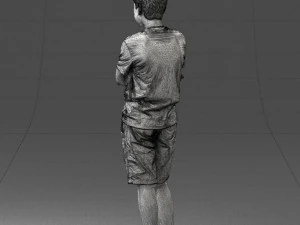boy in shorts and t-shirt 0463 3d print ready 3D Print Model