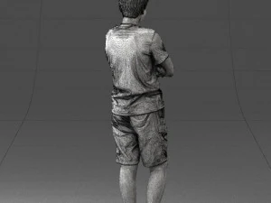 boy in shorts and t-shirt 0463 3d print ready 3D Print Model