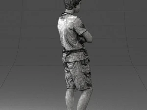boy in shorts and t-shirt 0463 3d print ready 3D Print Model