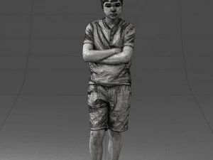boy in shorts and t-shirt 0463 3d print ready 3D Print Model
